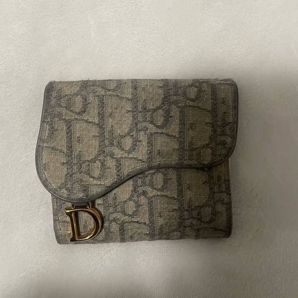 Dior Gray Wallet with Gold Zipper - Picture 1 of 7